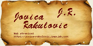 Jovica Rakulović vizit kartica